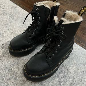 JADON BOOT LEATHER FAUX FUR LINED PLATFORMS Size EU 38/ US 7